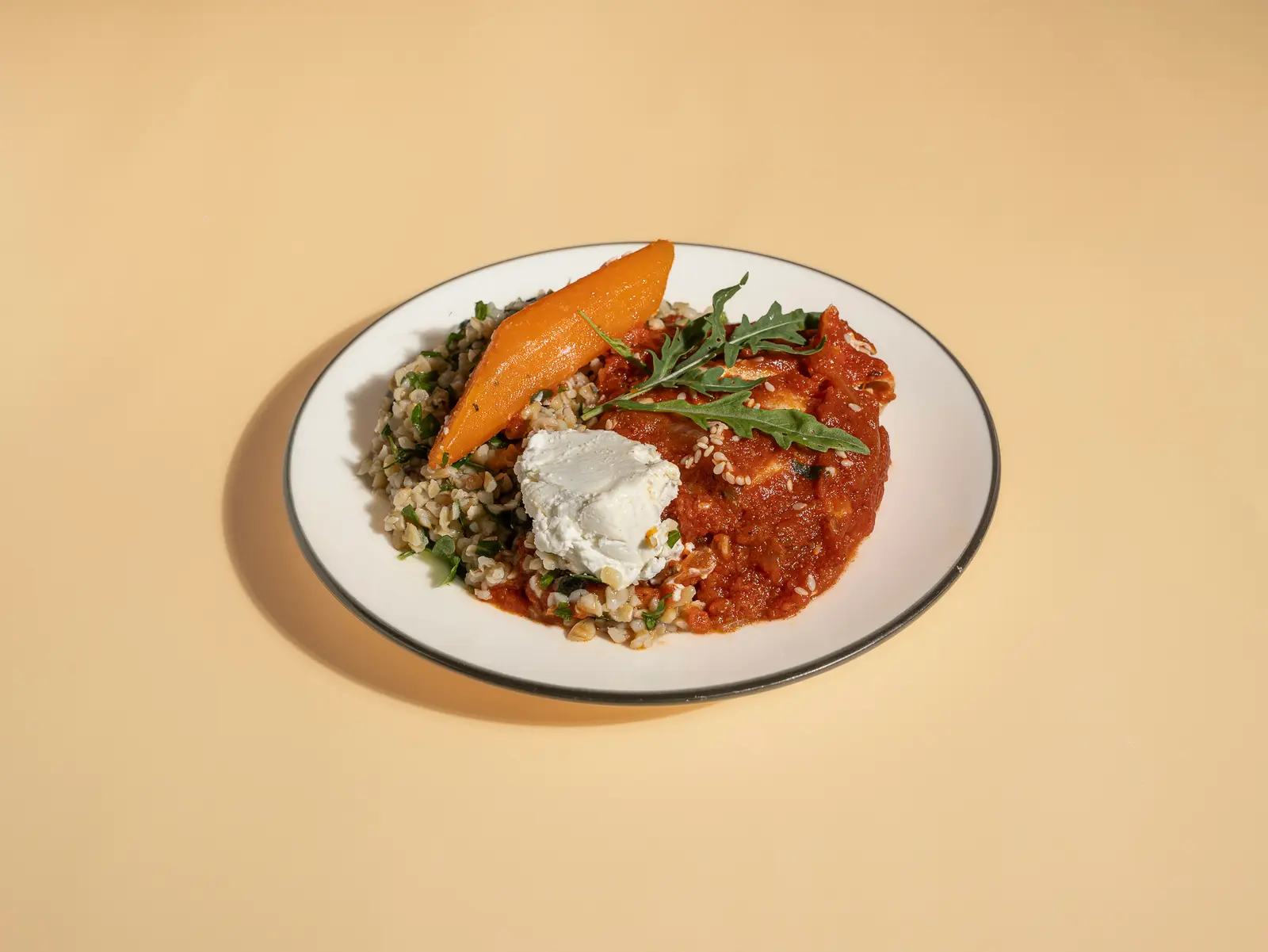 Taboulé de semoule, tomates et feta